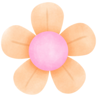 Beautiful brightly colored flowers, hand drawn, can be assembled in many different way png