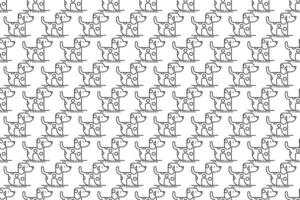 Dog line art seamless pattern background vector