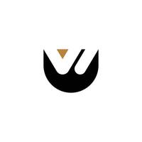 Alphabet Initials logo UW, WU, W and U vector