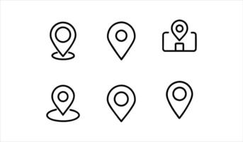 Location icon set. Editable stroke. vector