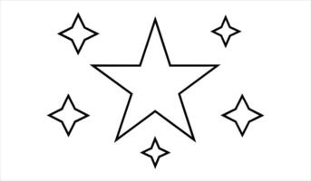 Star icon set round shape . Editable stroke. vector