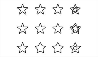 star icon set. Editable stroke. vector