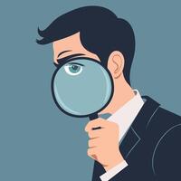 Man with magnifying glass. illustration vector