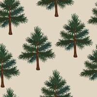 seamless pattern with firs on light background vector