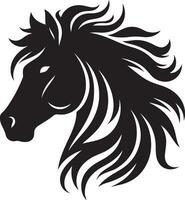 Silhouette Design Of A horse Head Facing Forward vector