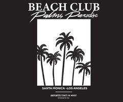 Palm beach club. Endless summer. Summer good vibes graphic print design for t shirt print, poster, sticker, background and other uses. Beach black and white print. vector