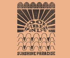 Good vibes only artwork. Sunshine paradise graphic print design. Enjoy beach life. Summer vibes artwork. Surf club design. Big wave artwork. Beach modern abstract art. Enjoy beach life. vector