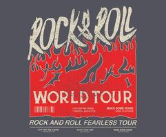 Eagle with fire artwork. Rock and roll with wing logo artwork for apparel and others. vector