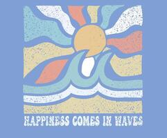 Beach modern abstract art. Enjoy beach life. Sunshine paradise graphic print design. Enjoy beach life. Summer vibes artwork. Surf club design. Big wave artwork. vector