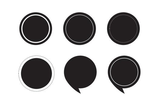 Blank Speech Bubbles and Circles Icon Set - Communication Symbols and Shapes Collection. vector
