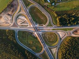 Kekava Bypass highway intersection in Latvia Transportation and communications concept Road Riga Bauska and a part of the international road E67 Via Baltica photo