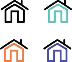 Editable Home Icon Set vector