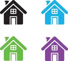 Editable Home Icon Set vector