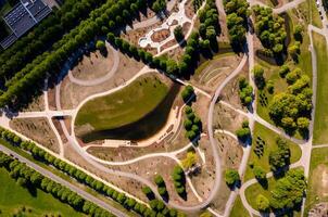 New redesigned Victory park in Riga, Latvia with a pond and pedestrian walks photo
