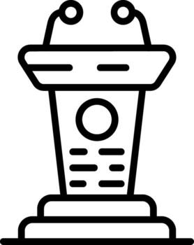 conferencia podio línea icono vector