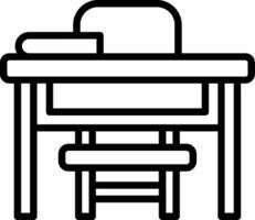 School Desk Line Icon vector