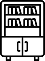 Bookshelf Line Icon vector
