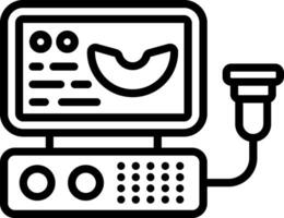 Echocardiography Line Icon vector