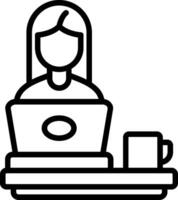 Digital Nomad Line Icon vector