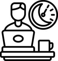 Overtime Line Icon vector