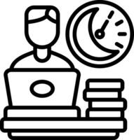 Workaholic Line Icon vector