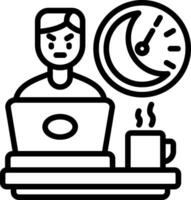Over Work Line Icon vector