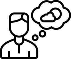 Think Line Icon vector