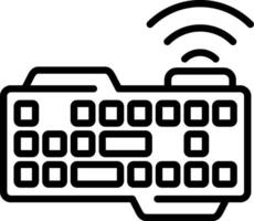 Wireless Keyboard Line Icon vector