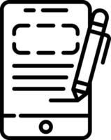 Digital Signature Line Icon vector