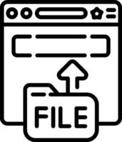 Upload File Line Icon vector
