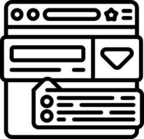 Drop Down Menu Line Icon vector