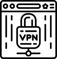 VPN Line Icon vector