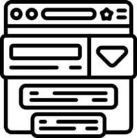 Drop Down Menu Line Icon vector