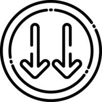 Double Down Arrow Line Icon vector