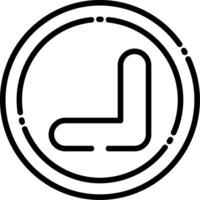 Arrowhead Down-Right Line Icon vector