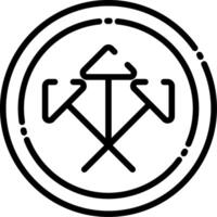 Arrow Cluster Line Icon vector