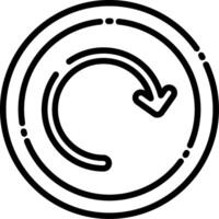 Clockwise Circular Arrow Line Icon vector