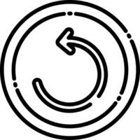 Counterclockwise Circular Arrow Line Icon vector