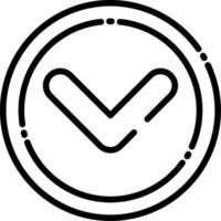 Arrowhead Down Line Icon vector