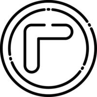 Arrowhead Up-Left Line Icon vector