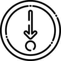 Arrow Pointing Down Line Icon vector