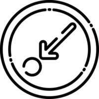 Diagonal Arrow Down-Left Line Icon vector