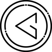 Left Arrowhead Triangle Line Icon vector