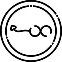 Left Arrow with Loop Line Icon vector