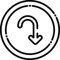 Arrow with Hook Line Icon vector