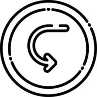 Hooked Arrow Line Icon vector