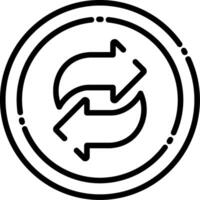 Reverse Arrow Line Icon vector