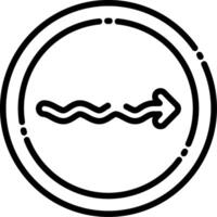 Wavy Arrow Line Icon vector