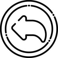Curved Left Arrow Line Icon vector