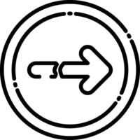 Broken Arrow Line Icon vector